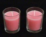 Pink Votive Candle  in Clear Glass Holder - Small